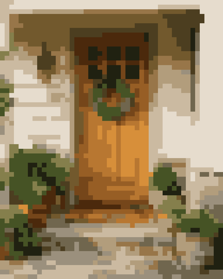 The front door example turned into 16-colour pixel art